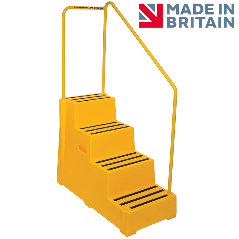 Heavy Duty Safety Steps- 4 Step with Handrail