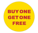 Promotional Labels - Buy One Get One Free - 1000 Promo Labels