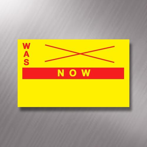 Printed CT7 Yellow 'Was / Now' 26 x 16mm Price Gun Labels